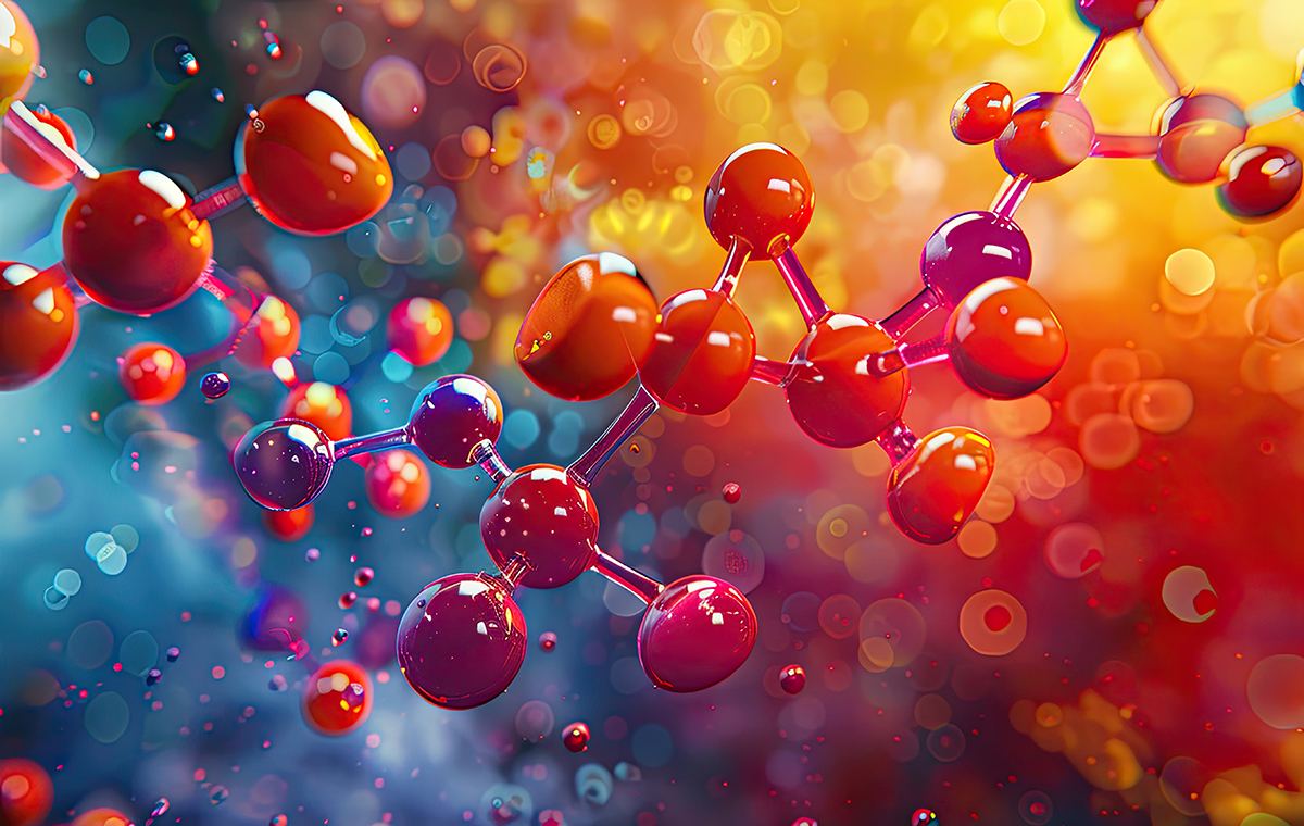 Detailed illustration of a molecule of vitamin B12